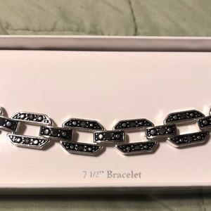 Black & Silver Bracelet, 7 1/2” inch
